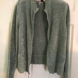 St.John Sport Women's Folio Zipper Knit Jacket Green Size M